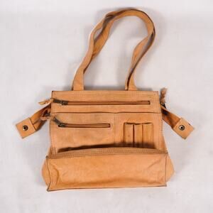 Emily Ann of Boca Raton Genuine Leather Bag Crossbody Shoulder Handbag Tan Brown